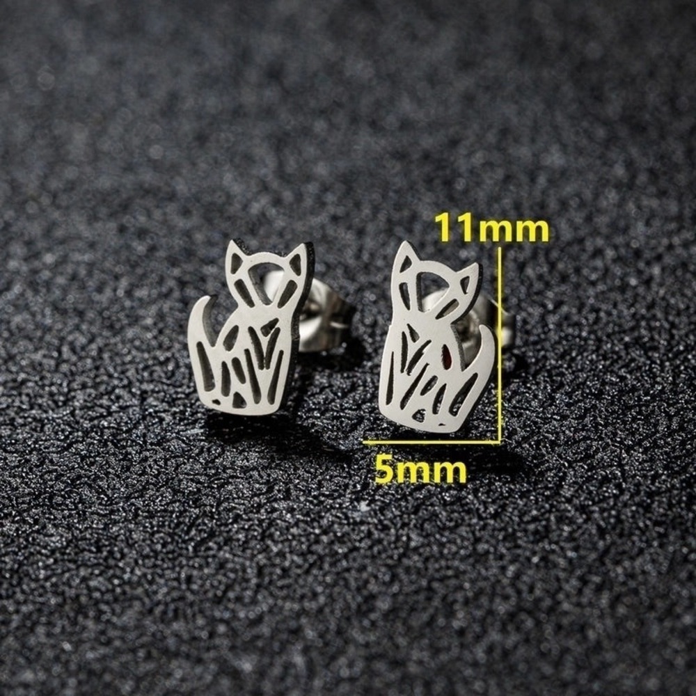 Cat Stainless Steel Earrings